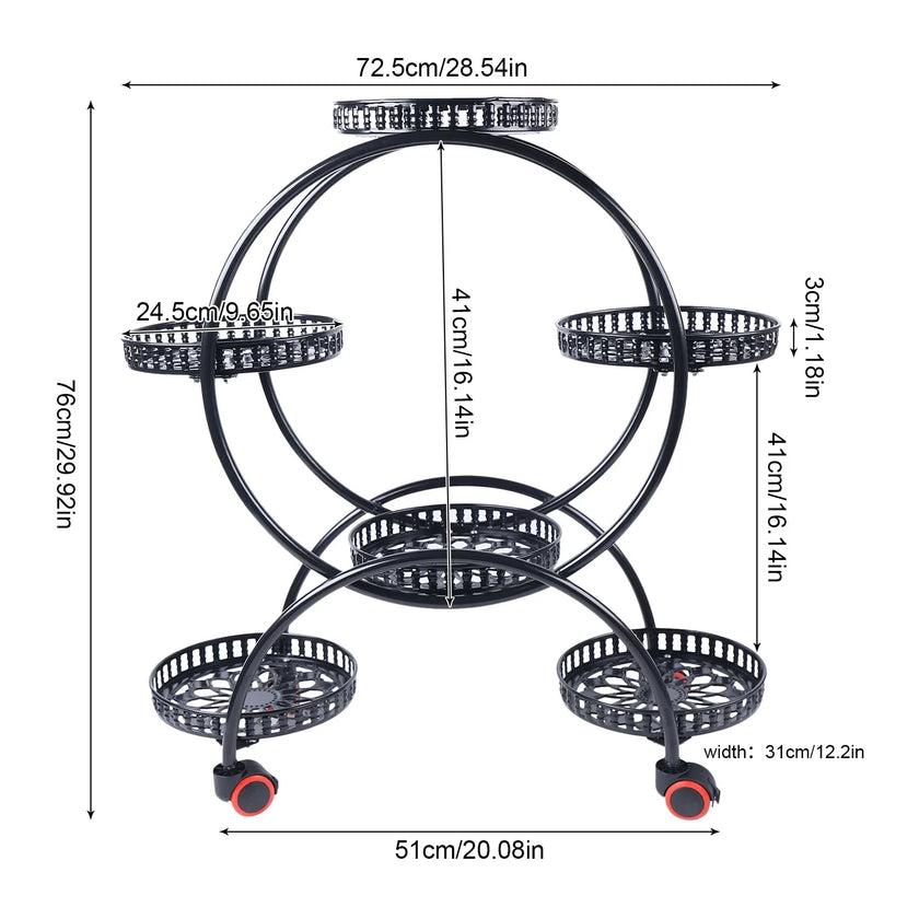 Metal Plant Stand with Wheels