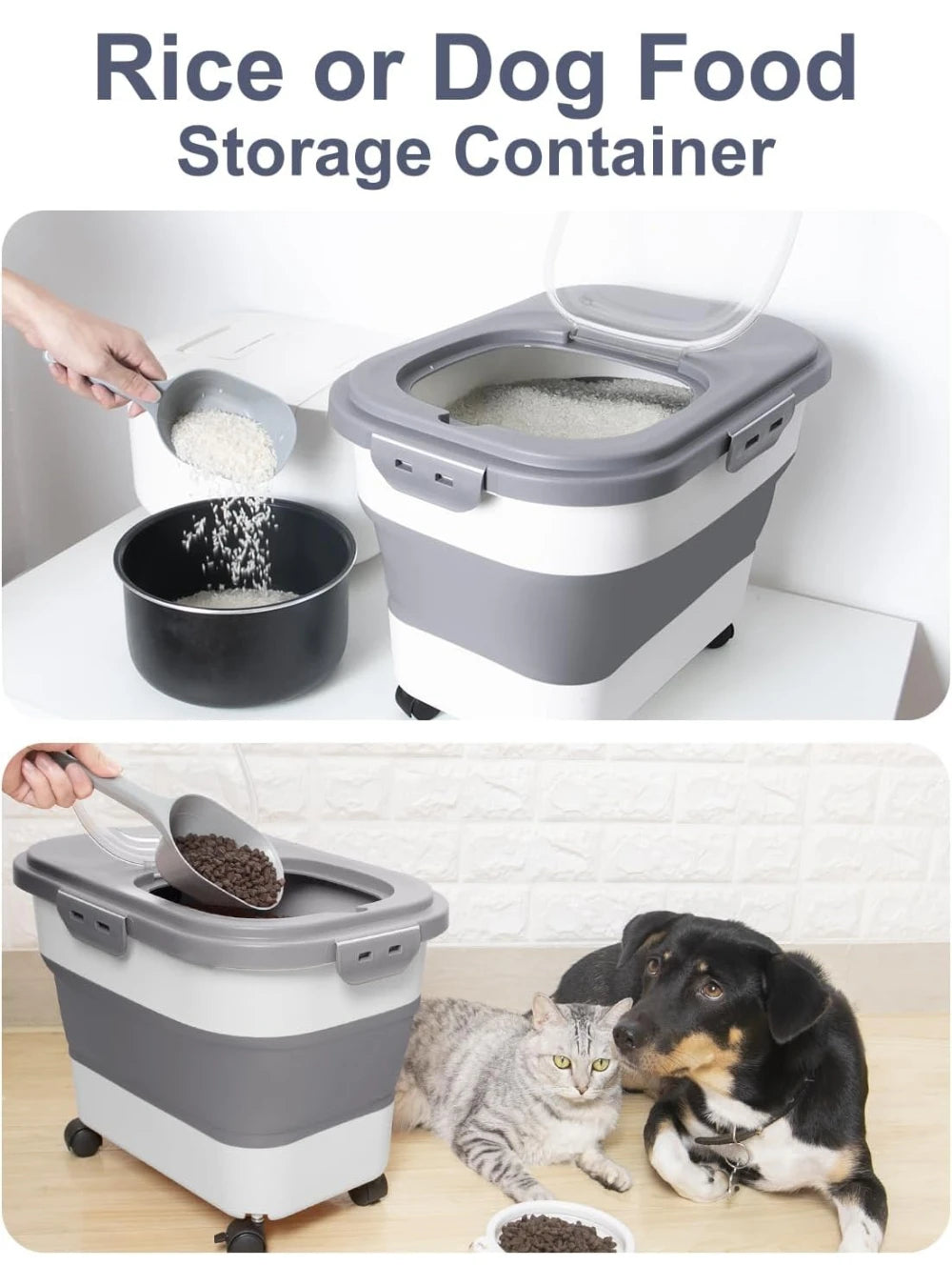 Foldable Food Storage Container: Space-Saving Pantry Organization
