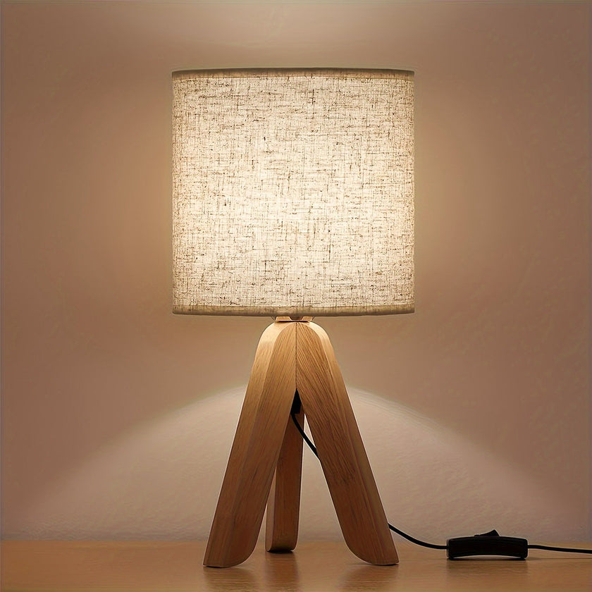 Nordic Wooden Tripod Table Lamp