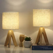 Nordic Wooden Tripod Table Lamp