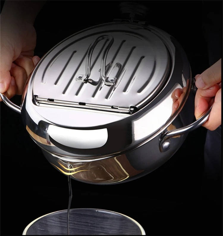 Japanese Deep Frying Pot: Even Heat, Compact Design