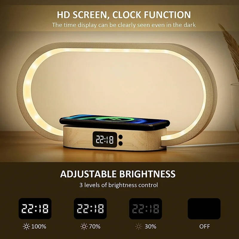 Wireless Charging Alarm Clock with Night Light: Tidy Nightstand Upgrade