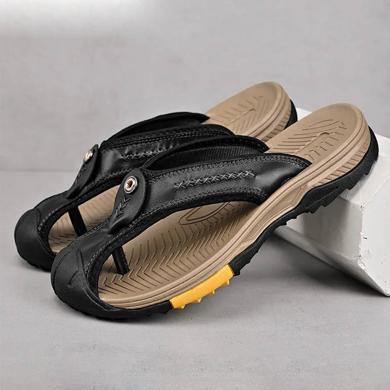Water Resistant Toe Flip Flops for Men: Protected Beach Comfort
