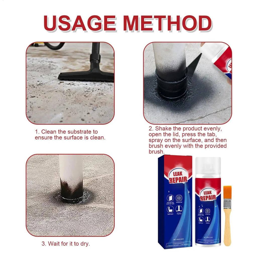 Leak Repair Waterproof Sealant Spray: 2-Set All-Purpose Fix