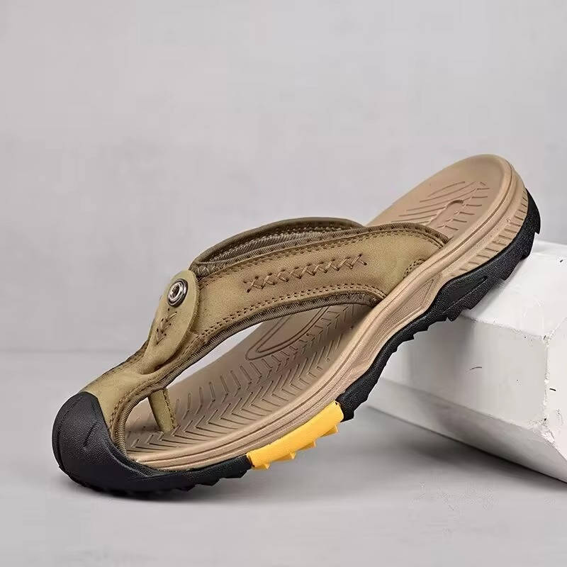 Water Resistant Toe Flip Flops for Men: Protected Beach Comfort