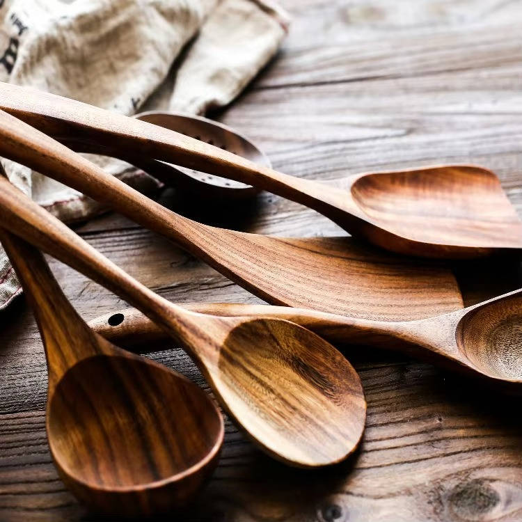 Wooden Utensils Set: Protect Your Pans, 6 Pieces