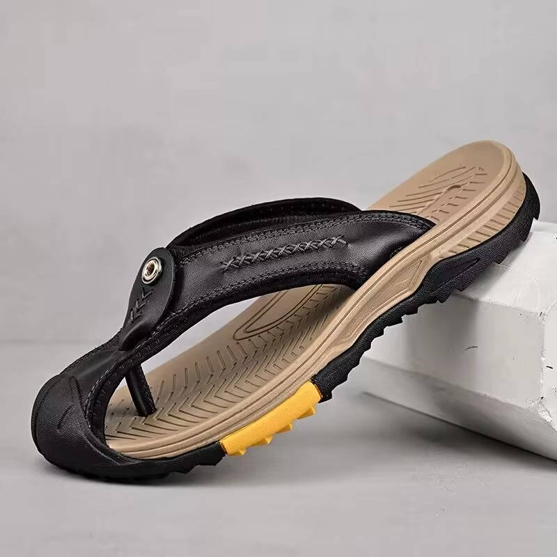 Water Resistant Toe Flip Flops for Men: Protected Beach Comfort