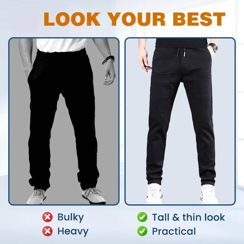 Men's High Stretch Cargo Pants: All-Day Comfort with Pockets