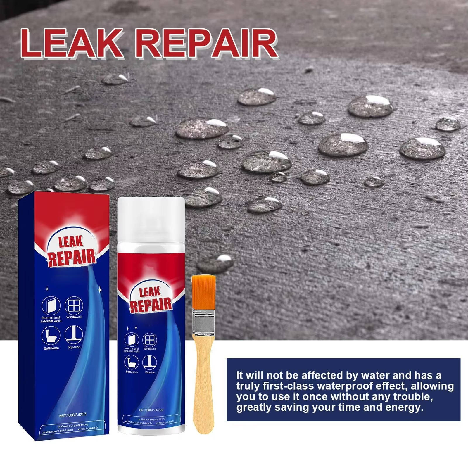 Leak Repair Waterproof Sealant Spray: 2-Set All-Purpose Fix