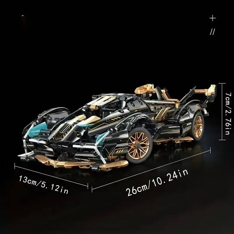 V12 Model Car Building Block Set: 1690-Piece Hands-On Build