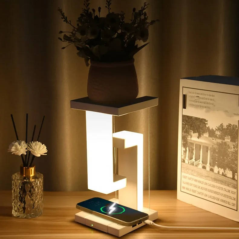 Floating Lamp with Wireless Charger: Light and Power in One