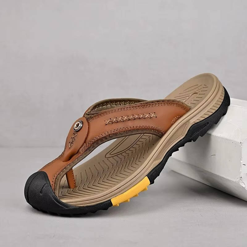 Water Resistant Toe Flip Flops for Men: Protected Beach Comfort