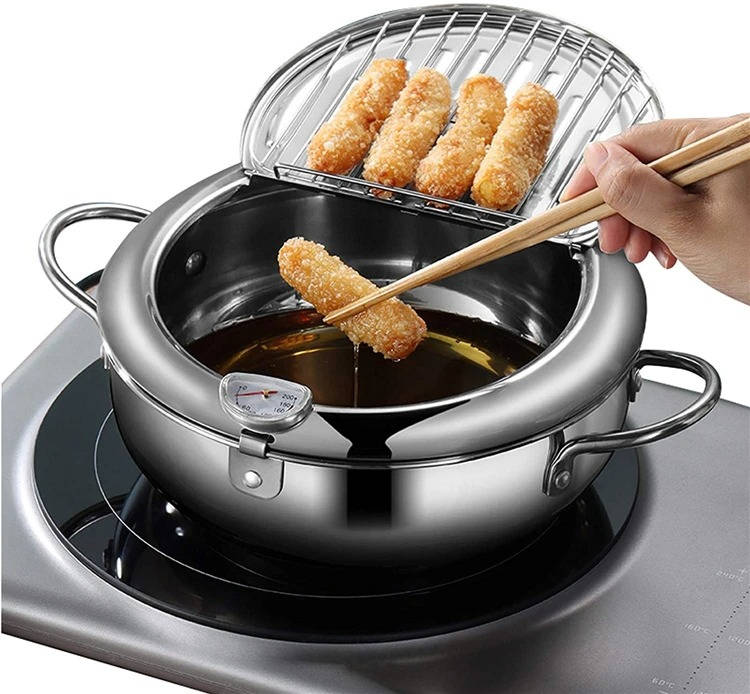 Japanese Deep Frying Pot: Even Heat, Compact Design