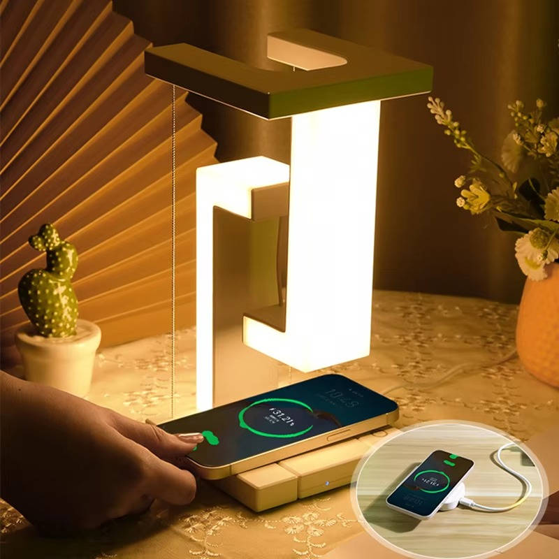 Floating Lamp with Wireless Charger: Light and Power in One