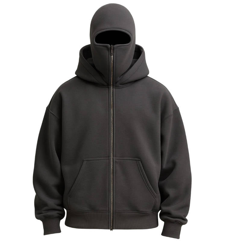 Full Zip Balaclava Hoodie: Face Coverage in the Cold Wind