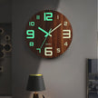 Walnut Luminous Wall Clock