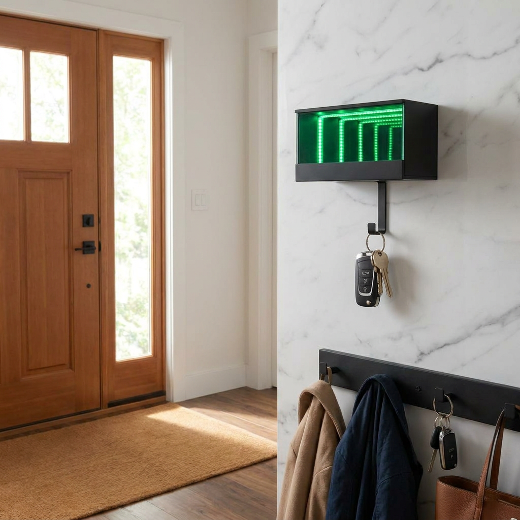 Infinity LED 3D Printed Car Key Holder in use, lifestyle setting