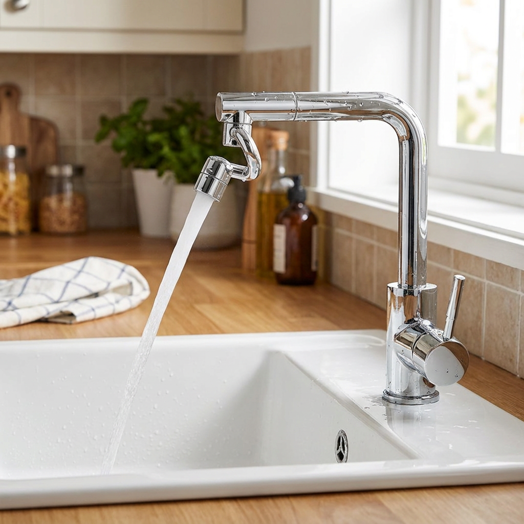 1080 Rotating Universal Faucet Extender in use, lifestyle setting