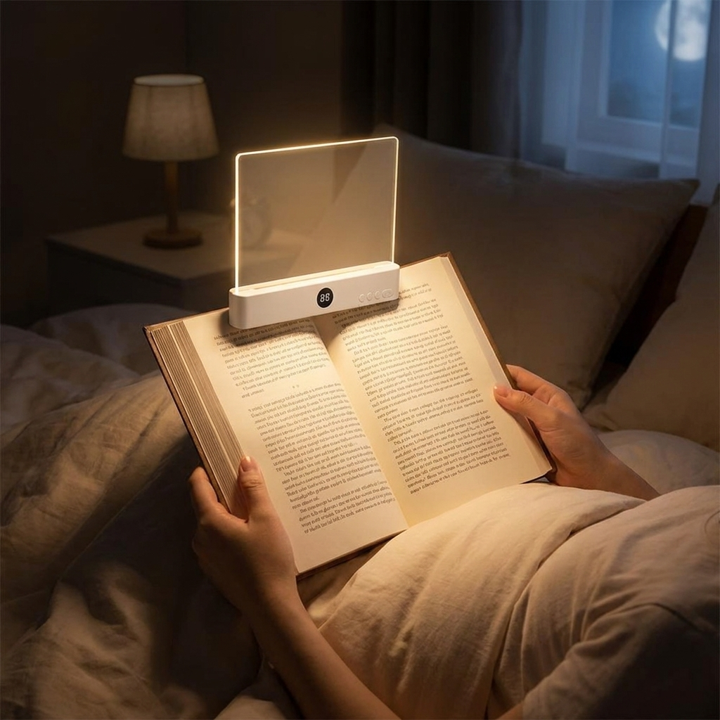 LED Night Vision Flat Panel Reading Light in use, lifestyle setting