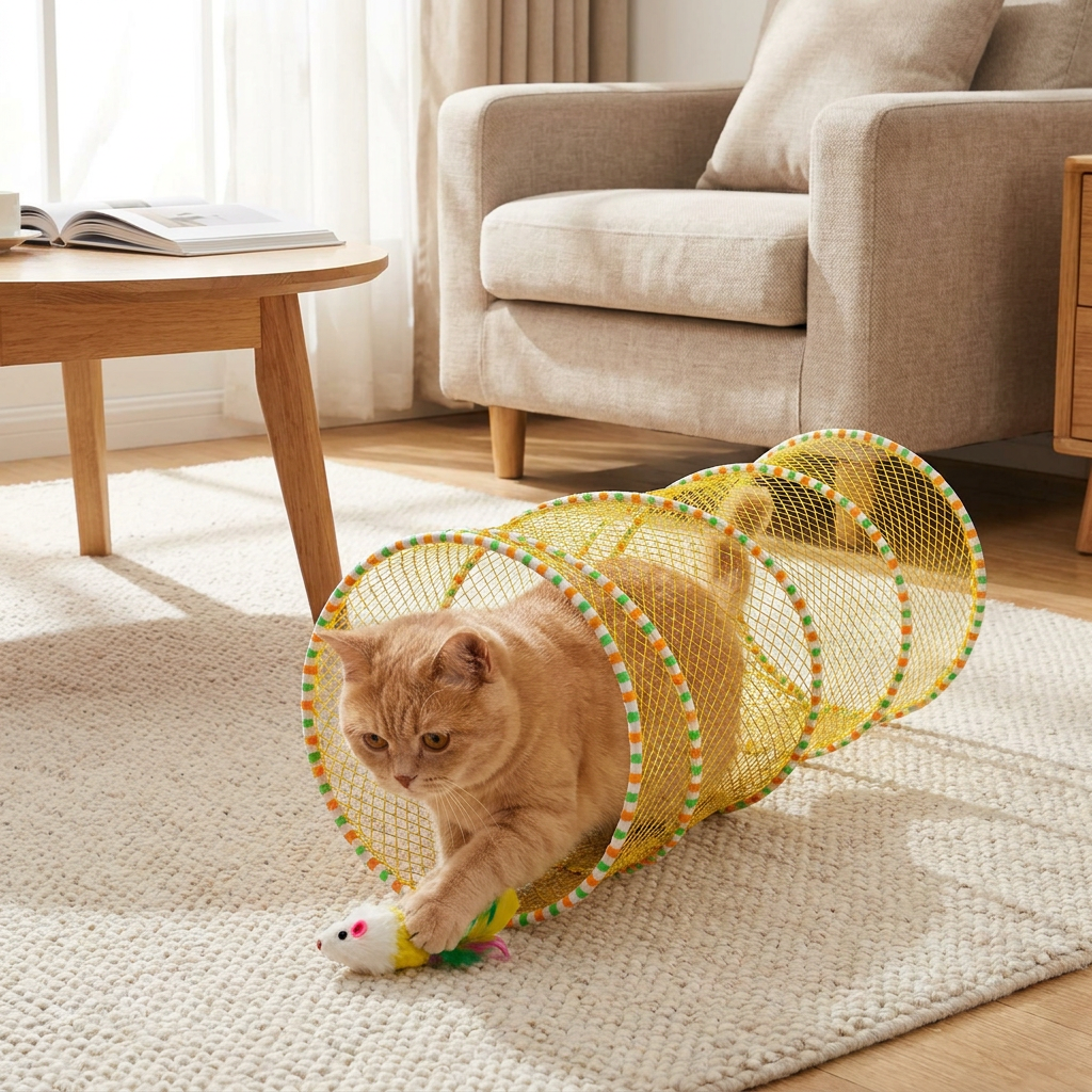 Cat Hunting Toys in use, lifestyle setting