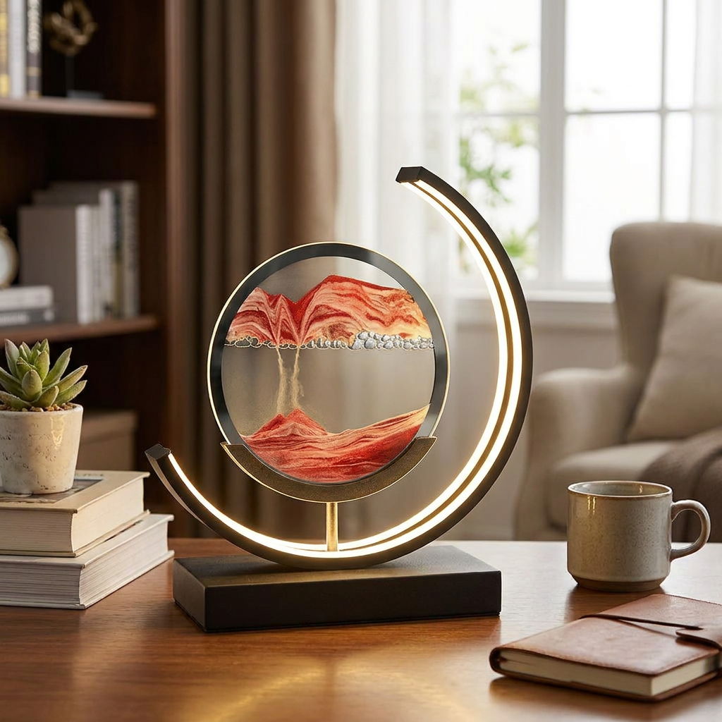 Moving Sand Art in use, lifestyle setting