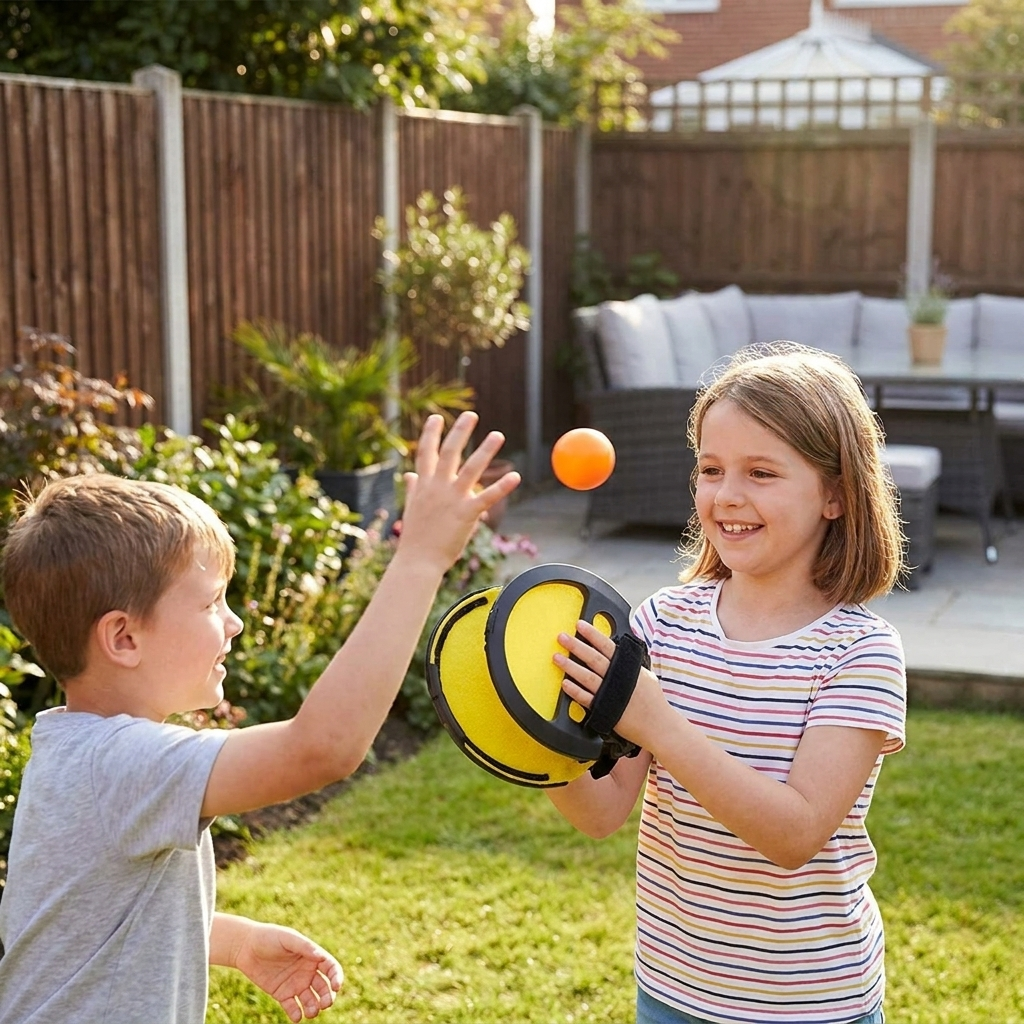 Outdoor Catch Ball Game Set in use, lifestyle setting