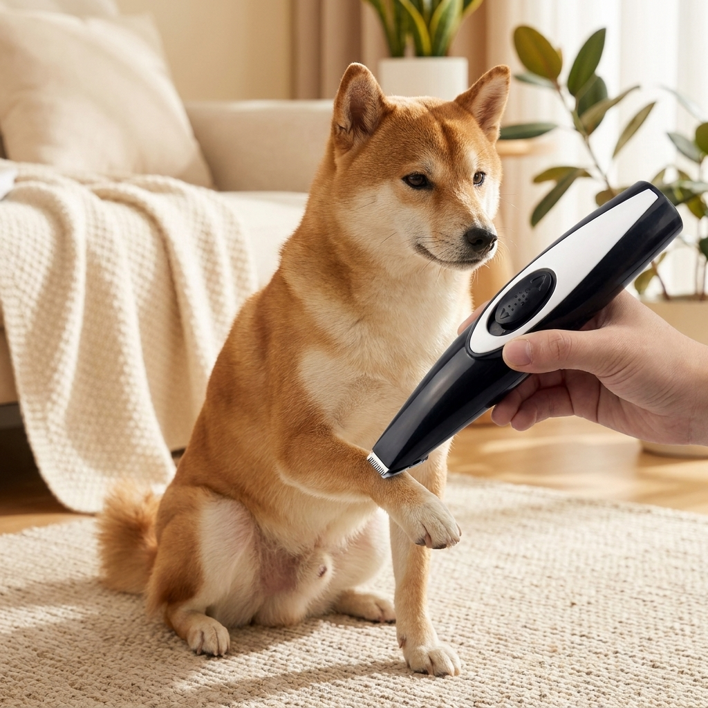 Precision Pet Grooming Trimmer in use, lifestyle setting