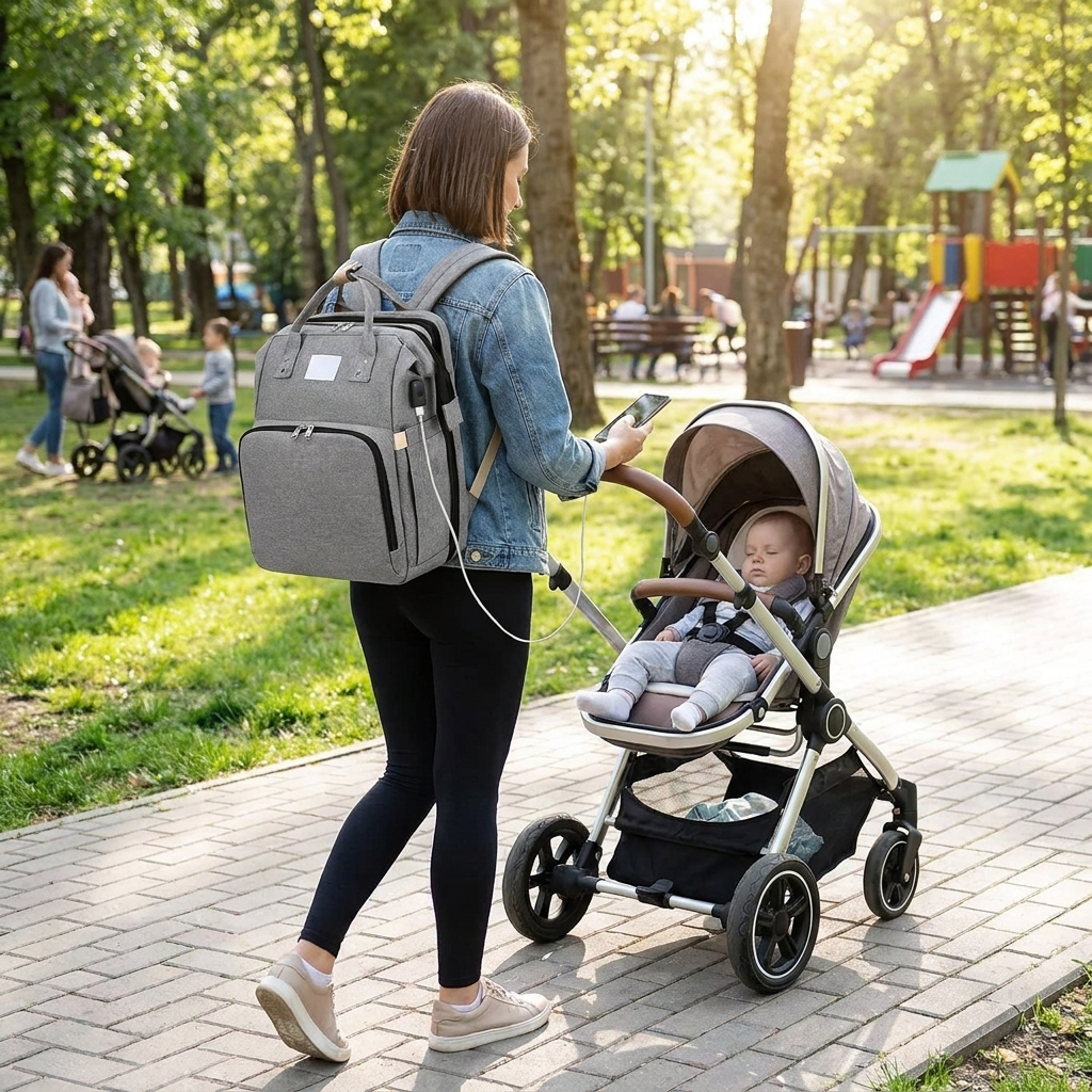 Parent Backpack in use, lifestyle setting