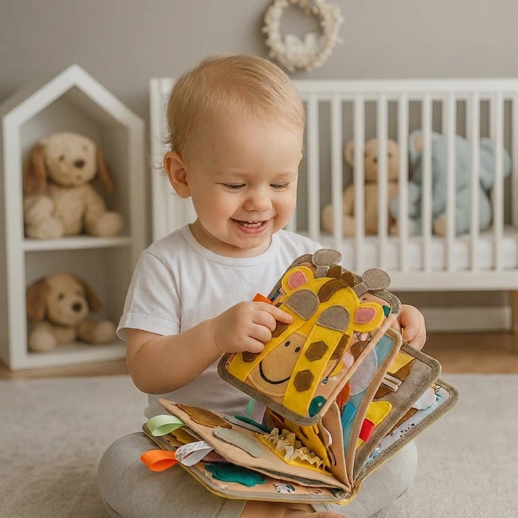 Sensory Activity Story Book in use, lifestyle setting