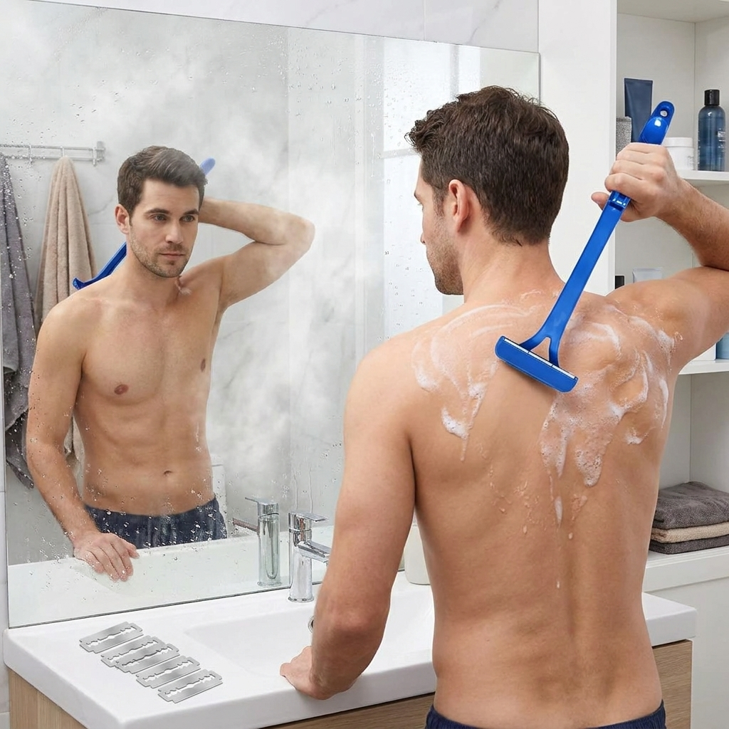 Extended-Reach Back Shaver in use, lifestyle setting