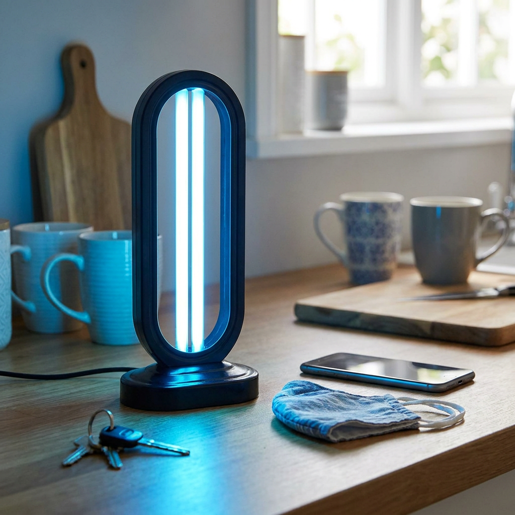 UV Sterilizer Lamp in use, lifestyle setting