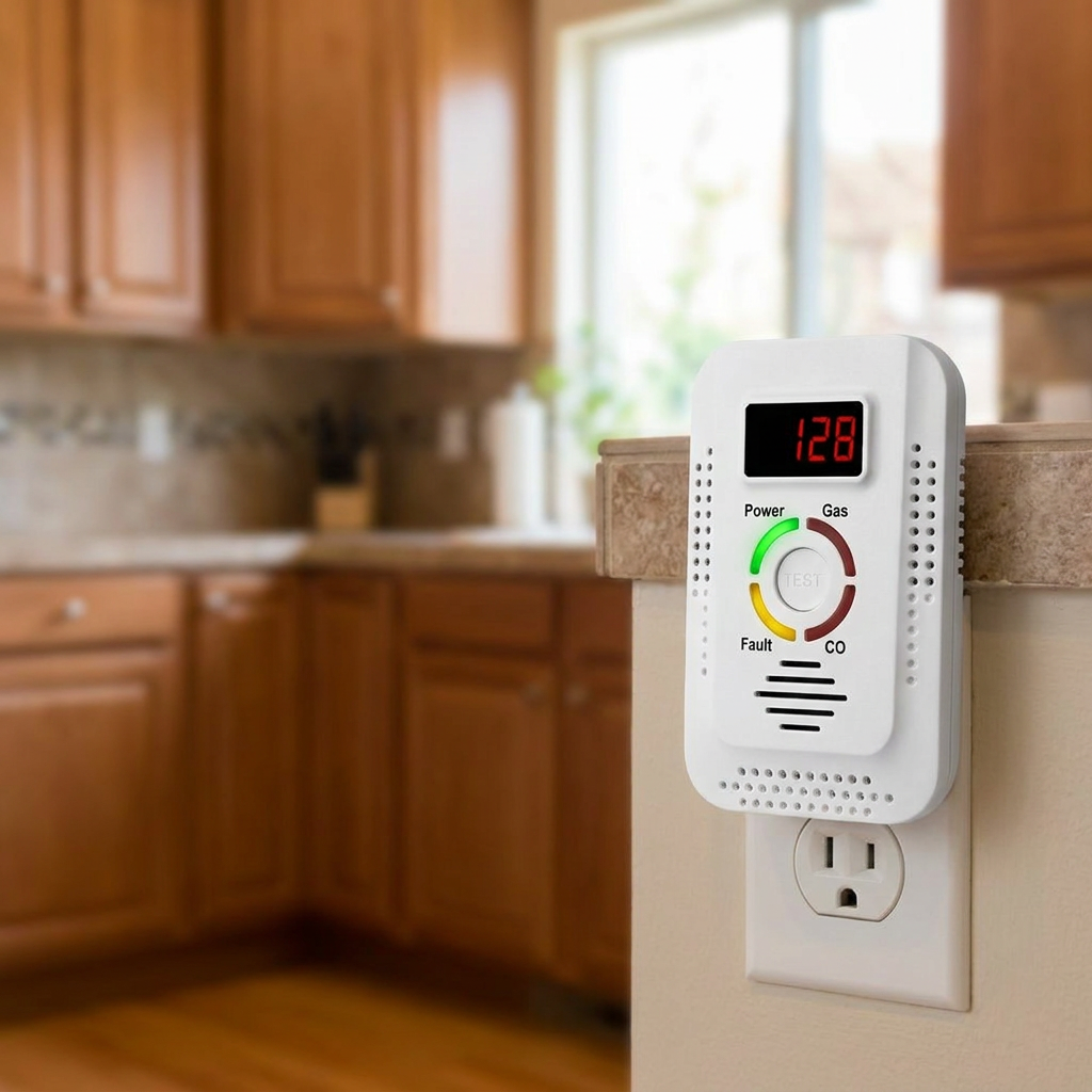Plug-In Gas and CO Detector in use, lifestyle setting