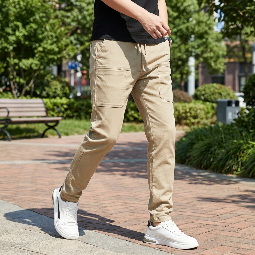 Men's High Stretch Cargo Pants in use, lifestyle setting