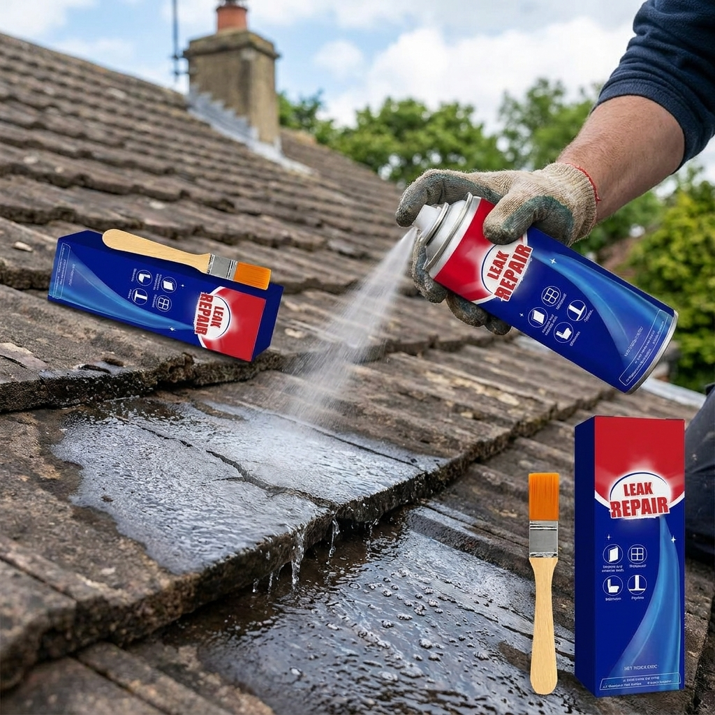Leak Repair Waterproof Sealant Spray in use, lifestyle setting