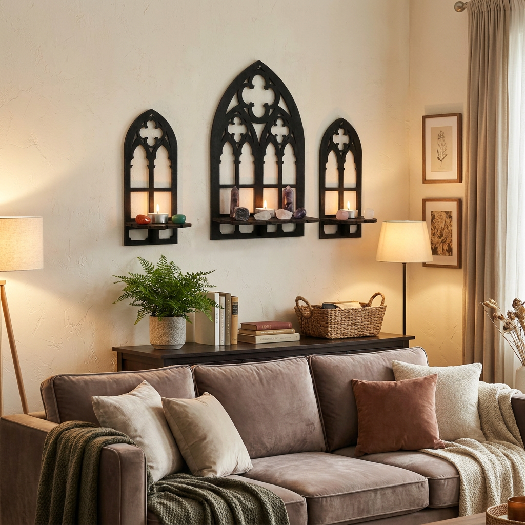 Gothic Wall Decor 3-Piece Set in use, lifestyle setting