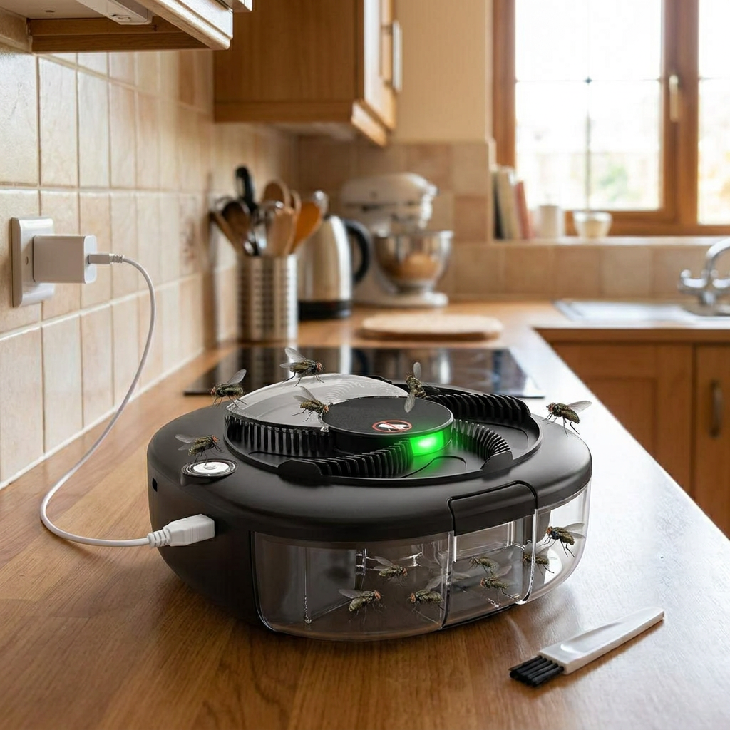 Electric Fly Trap in use, lifestyle setting