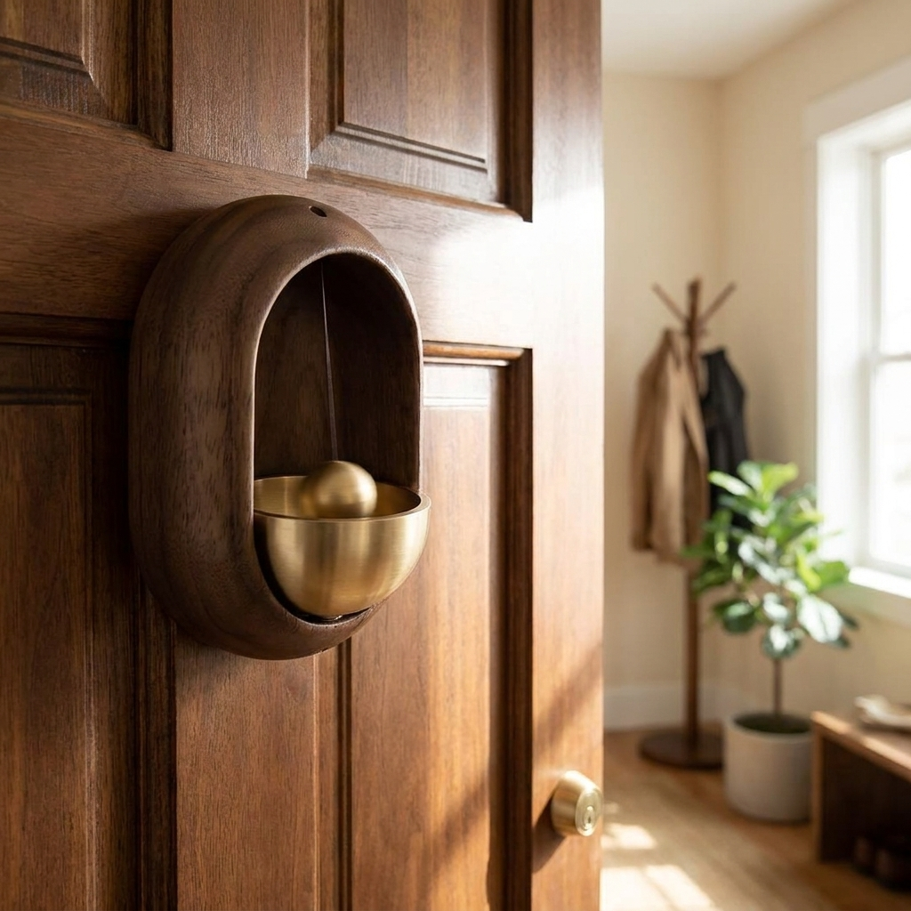 Wooden Door Chime in use, lifestyle setting