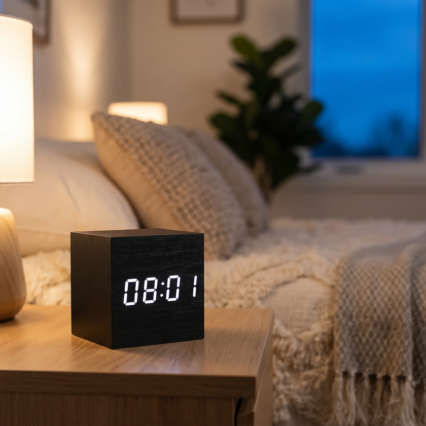 Alarm Clock LED Digital Cube Display - lifestyle