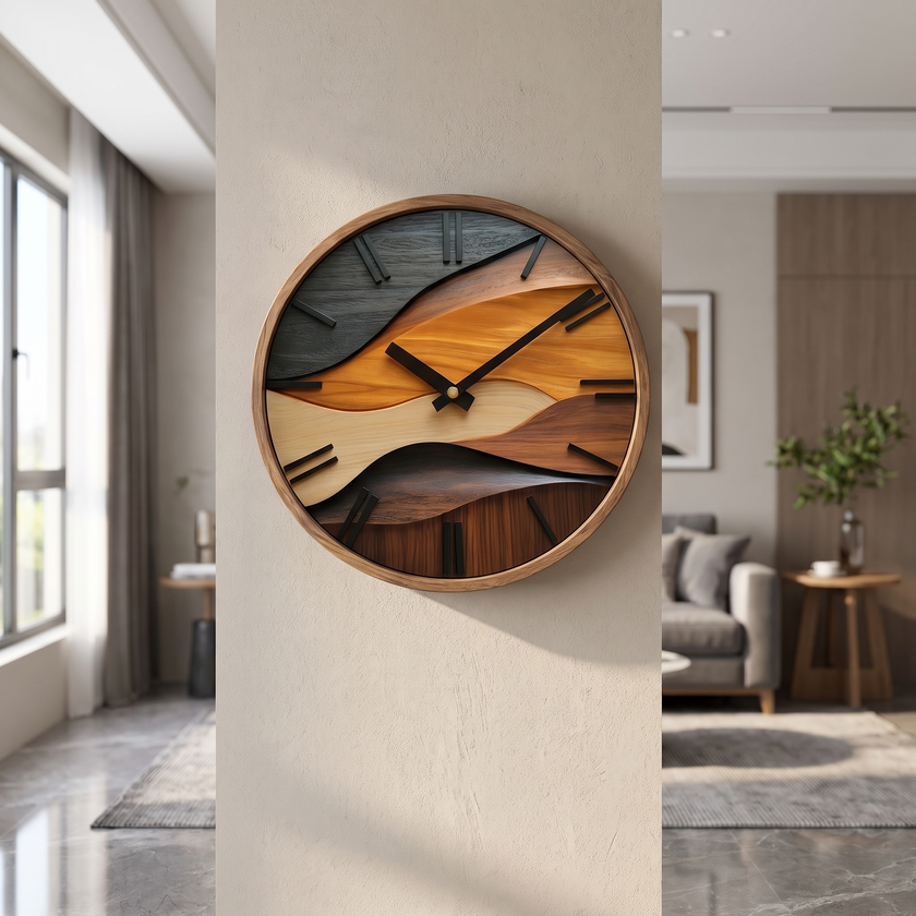 Artistic Round Wall Clock - lifestyle