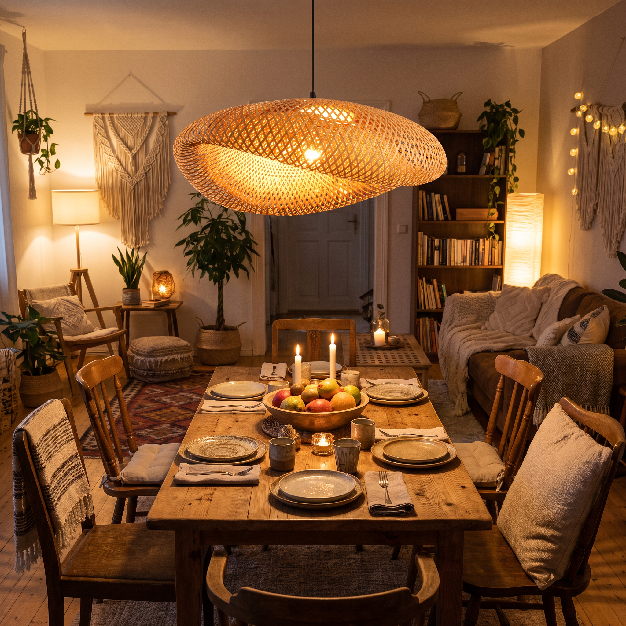BambooBoho Rattan Pendant Lampshade lifestyle