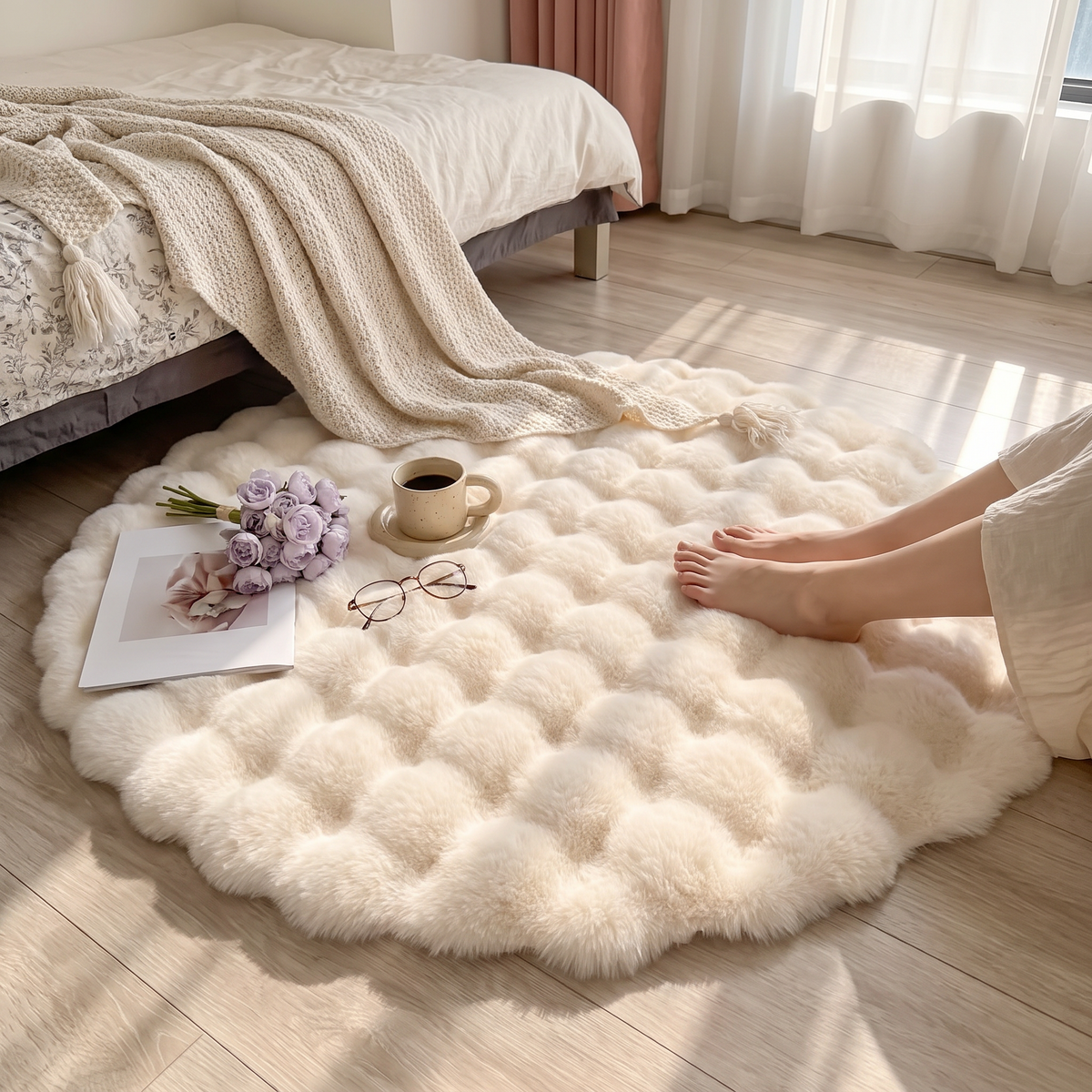 Cloud Comfort Round Bubble Rug