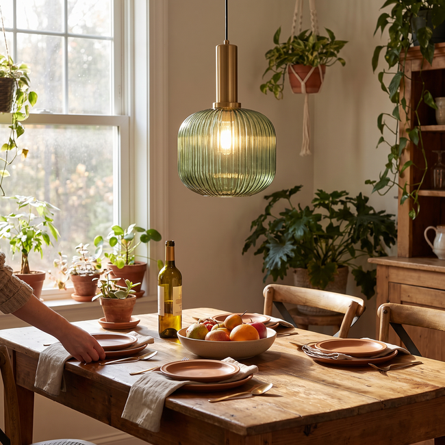 Modern Striped Glass Pendant Light