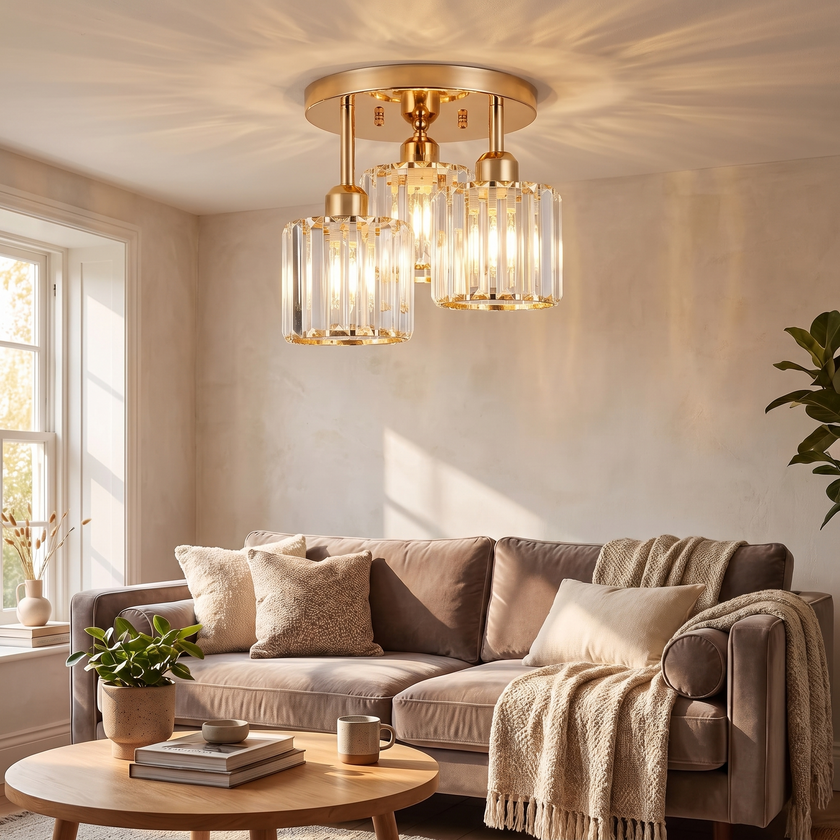 Modern Gold Luxury Crystal Ceiling Light