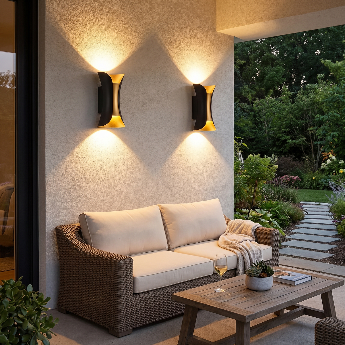 Modern Black & Gold Wall Light