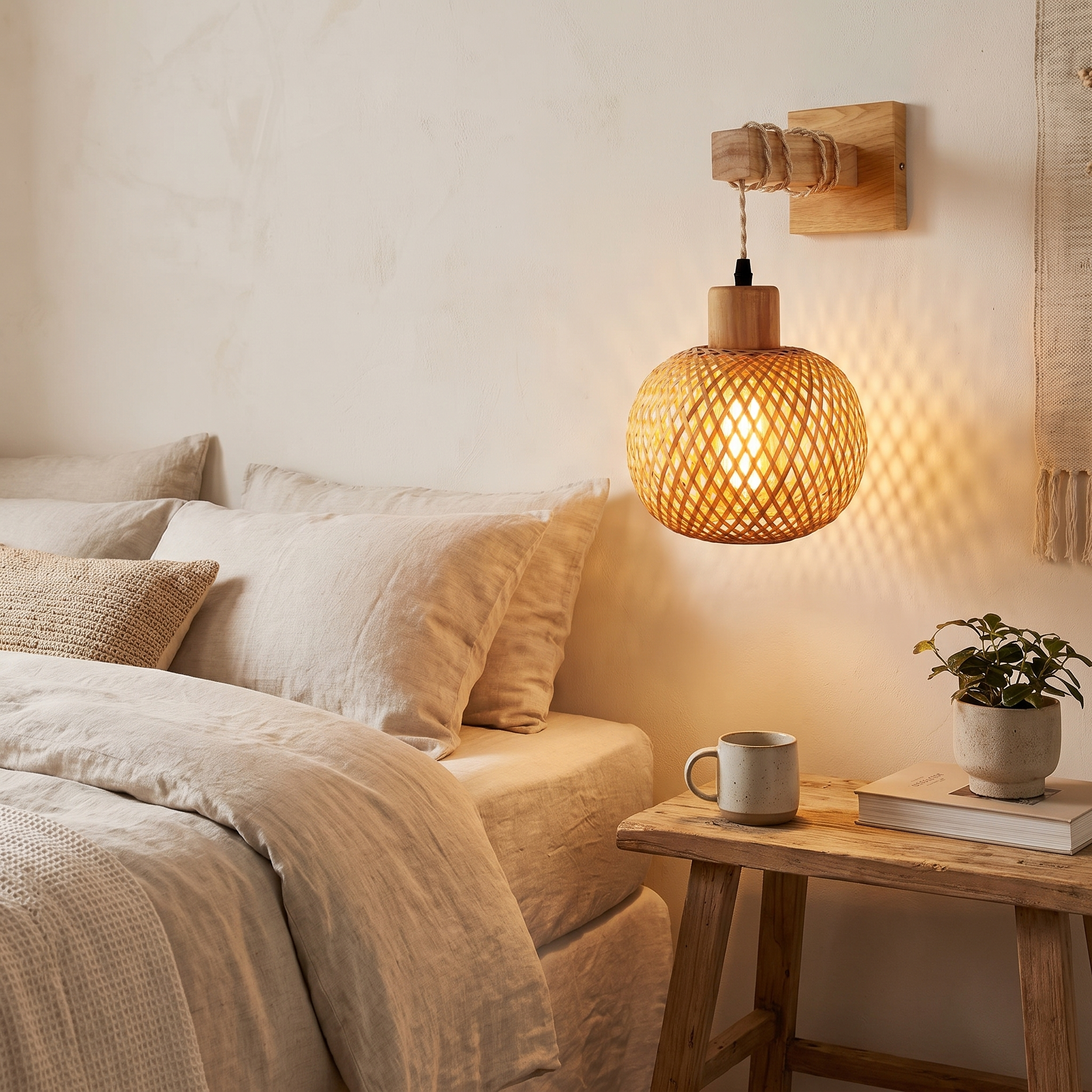 Rustic Wooden Wall Sconce
