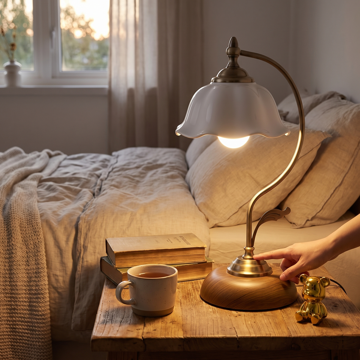 Vintage Goose Neck Table Lamp