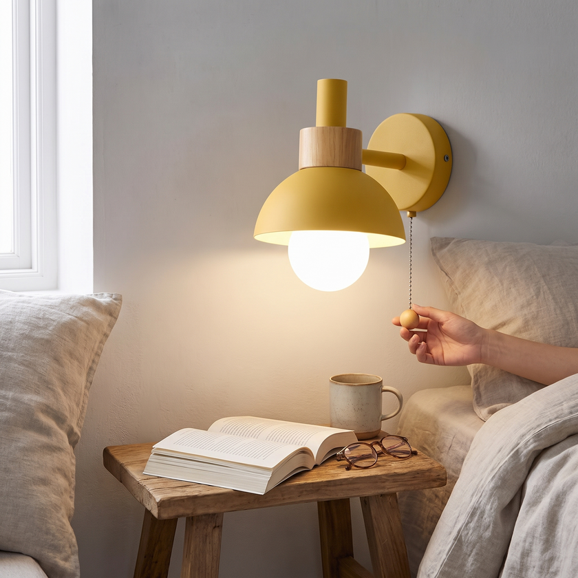 Nordic Wood Accent Wall Lamp