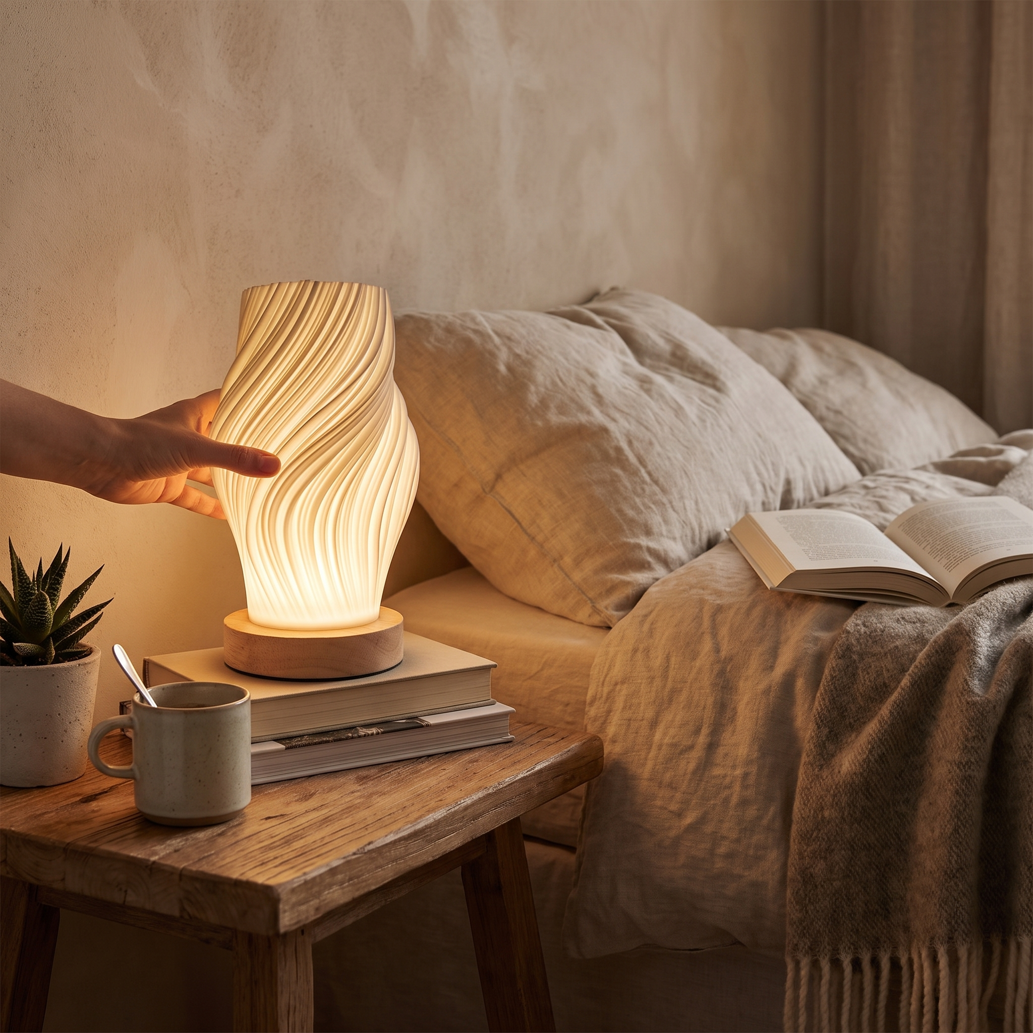 Modern LED Swirl Table Lamp