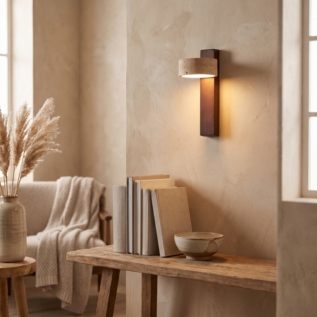 Travertine Wall Lamp
