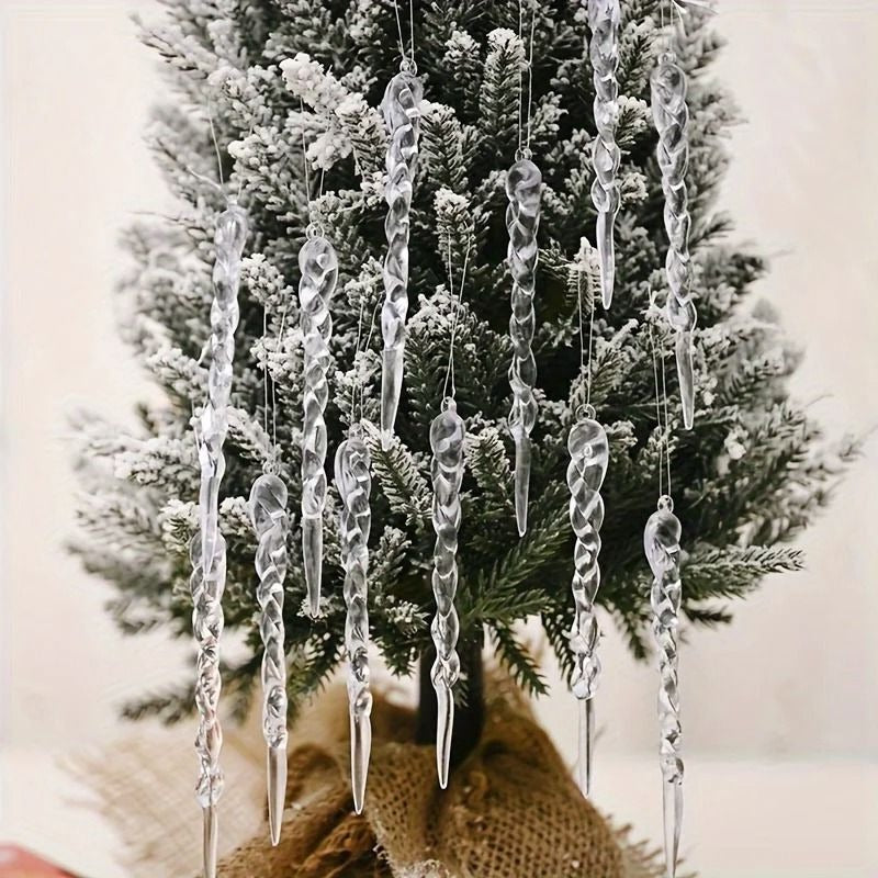 Icicle Ornament Set: Elegant Sparkle for Your Holiday Tree